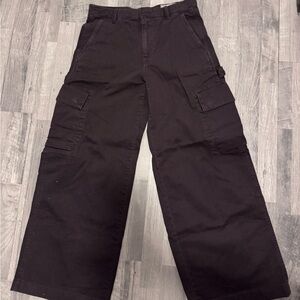GAP Brown Wide-Leg Cargo Jeans for Women — Relaxed Flare